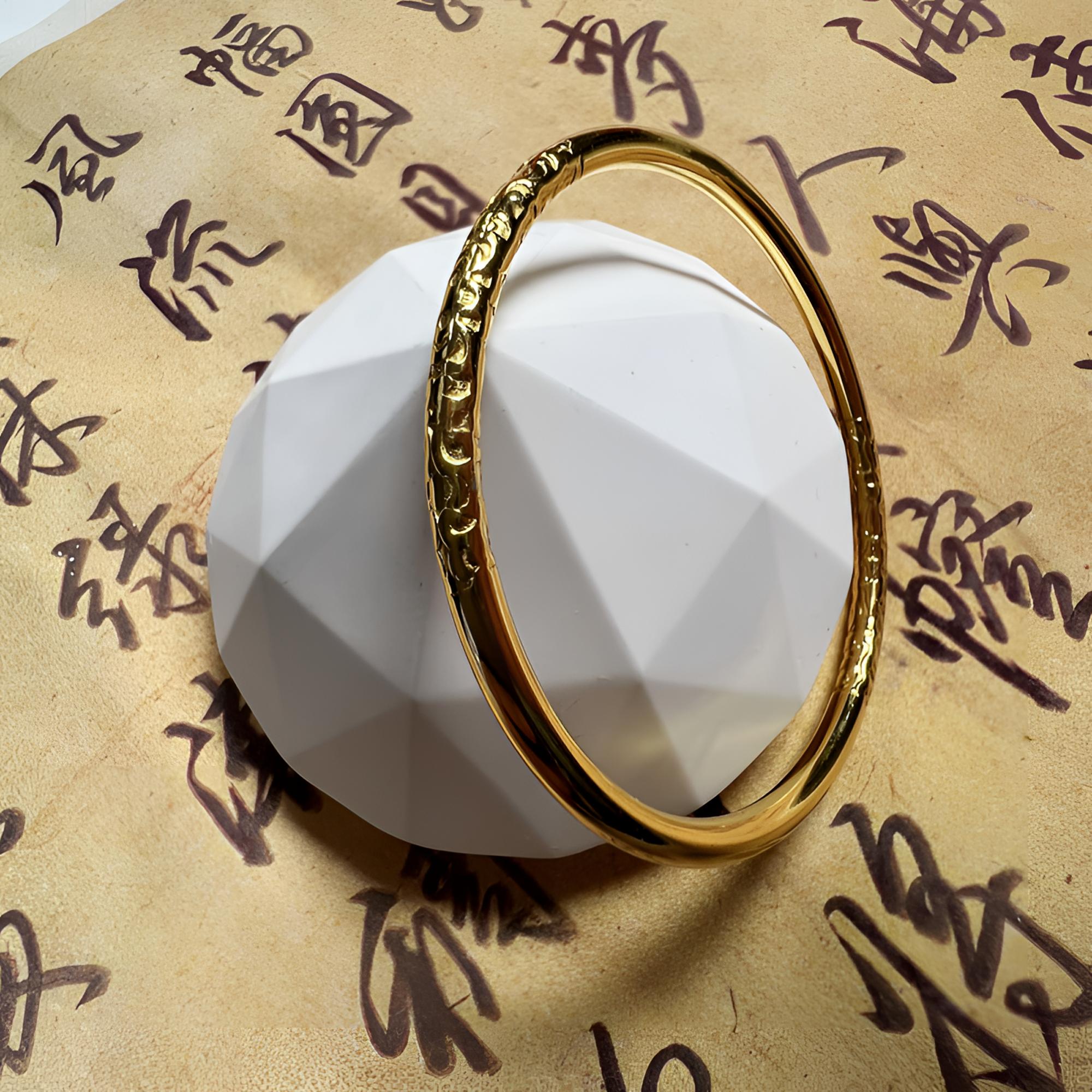 足银手镯 清库存卷草纹手镯素圈简约手环首饰气质素款百搭手工