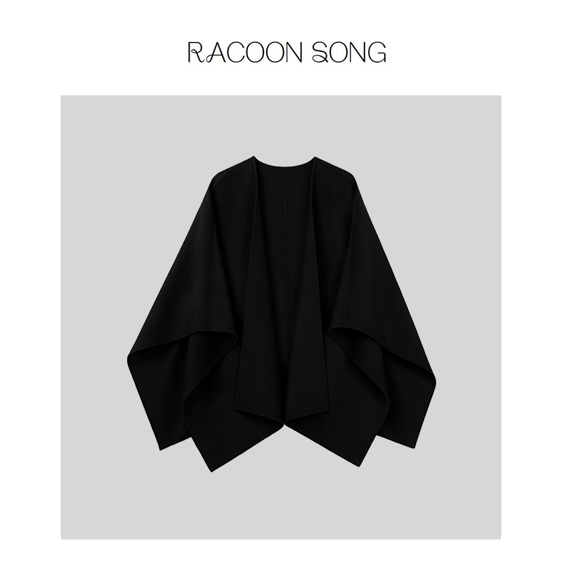 RACOON SONG【斗篷】2025秋冬新款高级羊绒短款斗篷气质羊毛大衣女