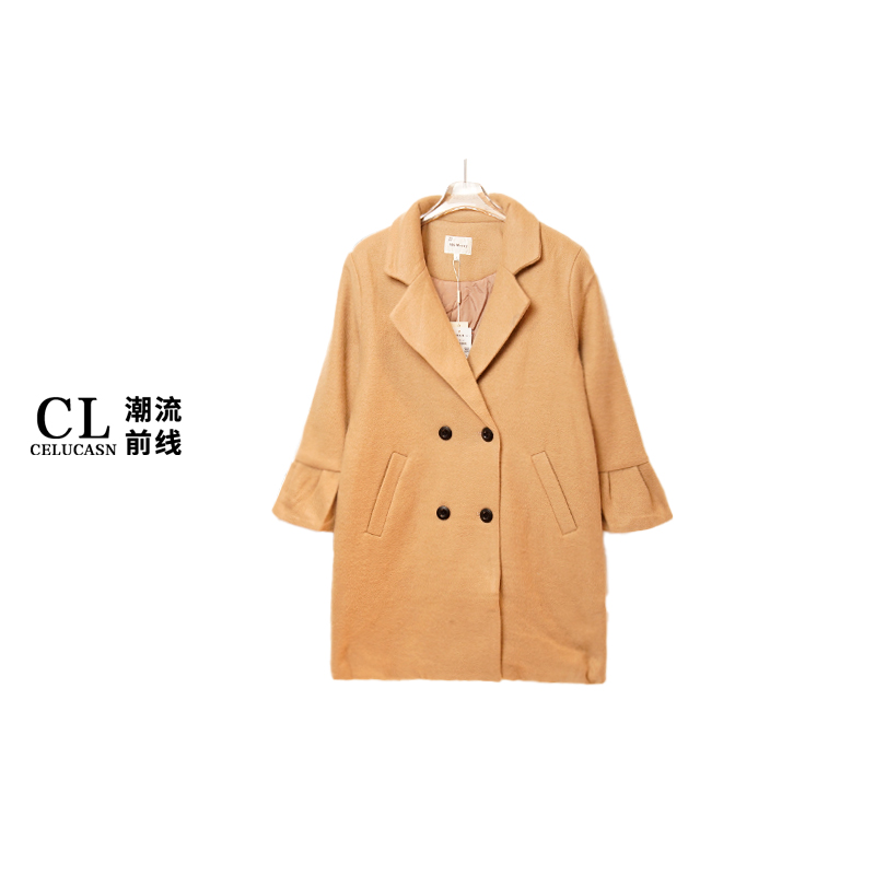 M7VIN294#女双面呢时尚毛呢外套女款宽松大衣女装