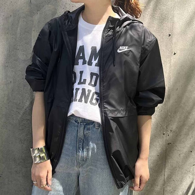 NIKE耐克女装2025春季新款连帽梭织运动服外套休闲跑步上衣DM6180