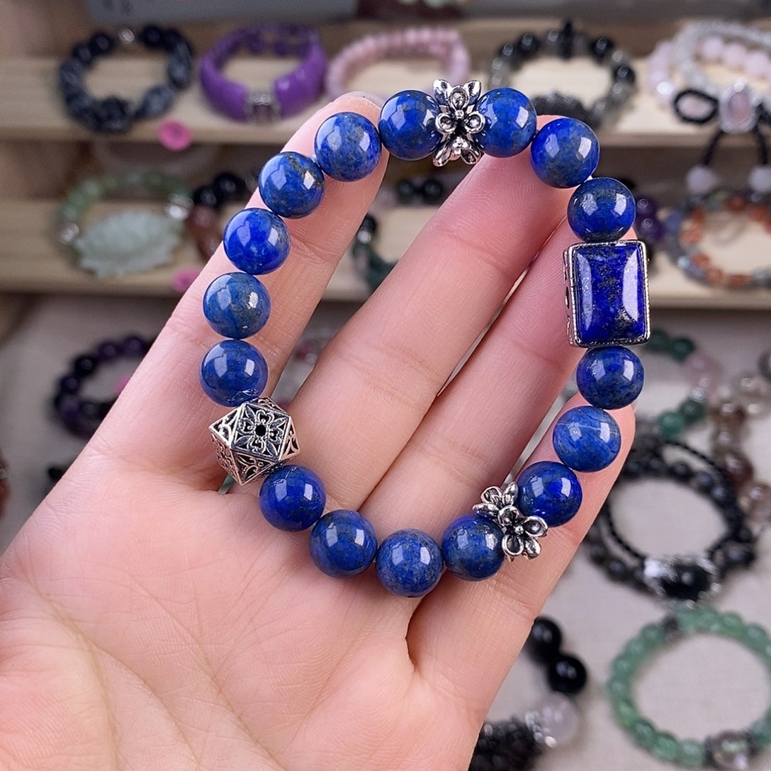 玛瑙/玉髓手链未镶嵌10毫米青金石