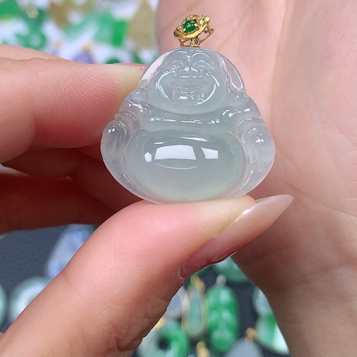 【闪购商品】翡翠吊坠(不含链)18K金镶嵌
