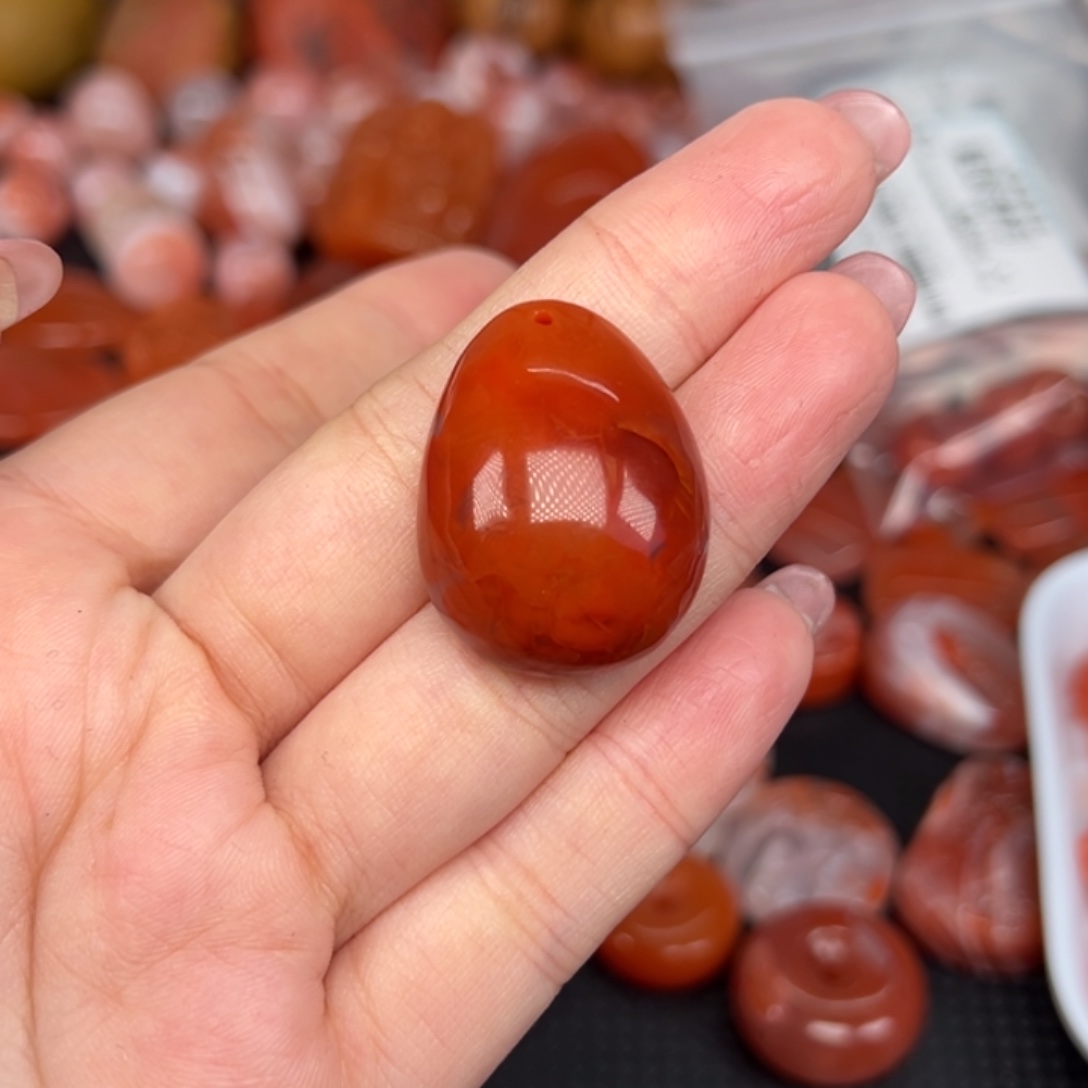 财***子南红玛瑙未镶嵌吊坠(不含链)