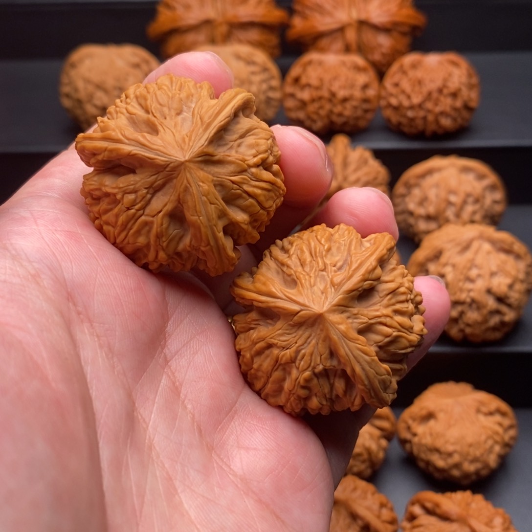 文玩核桃把件日**坤御龙粗筋三棱