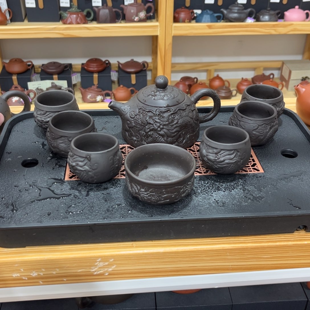 紫砂茶宠一壶七杯带茶盘
