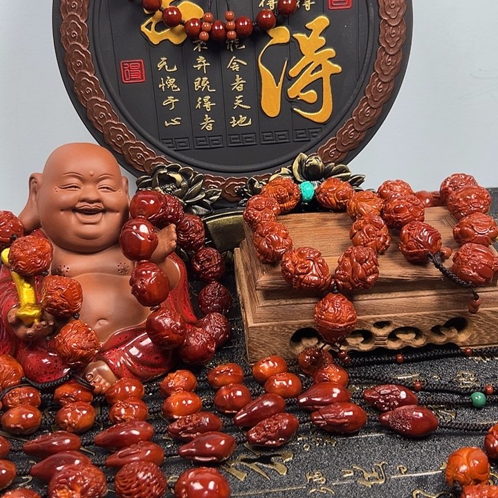 橄榄核手串/手链鲁**超圆珠浮雕6889568