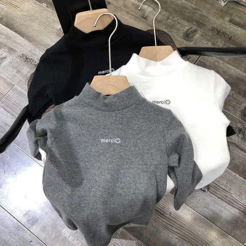 保暖打底衫童装简约秋季男女秋冬韩版宝宝德绒长袖打底内搭