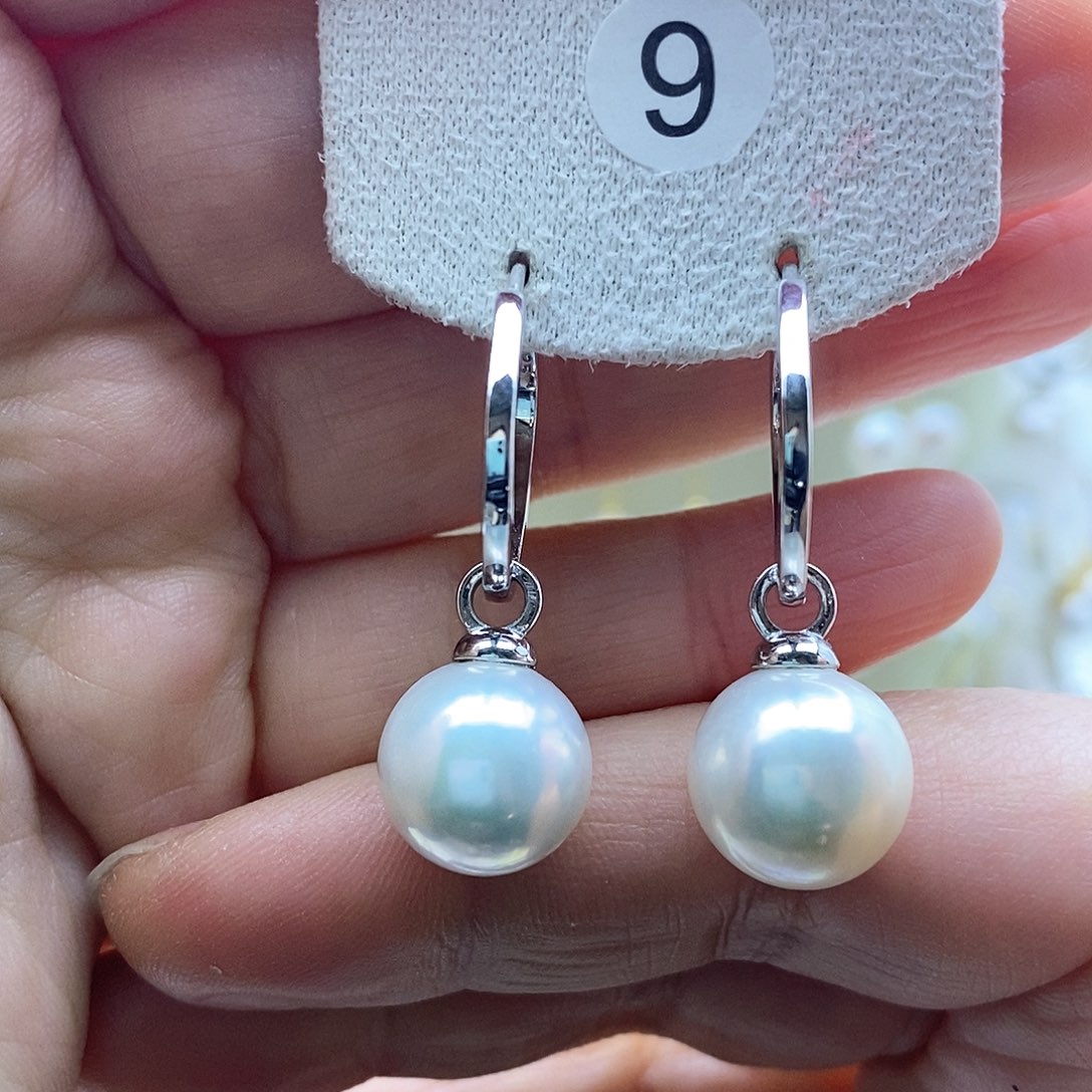 淡水珍珠耳饰银S925镶嵌