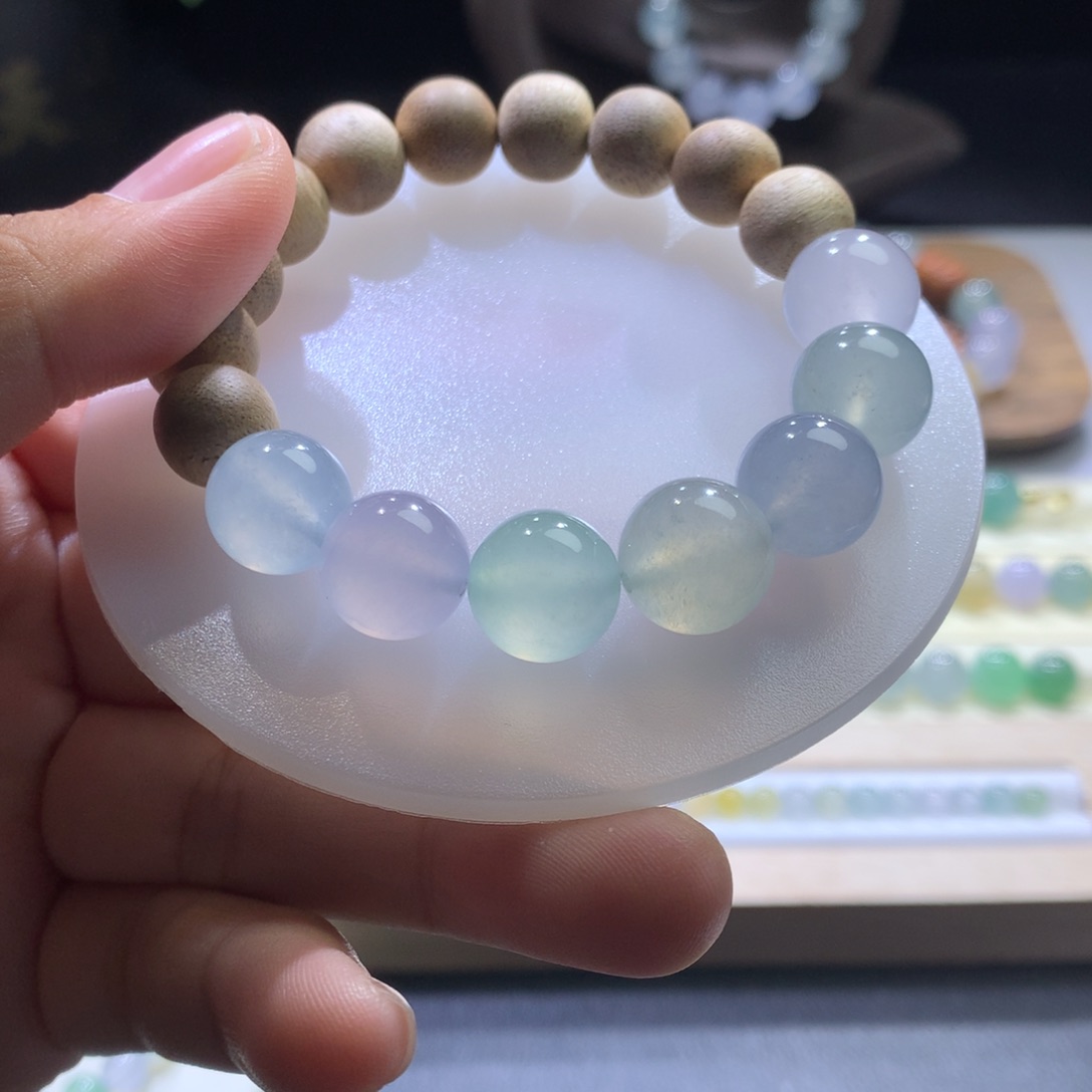 翡翠未镶嵌手链卡12仙女款