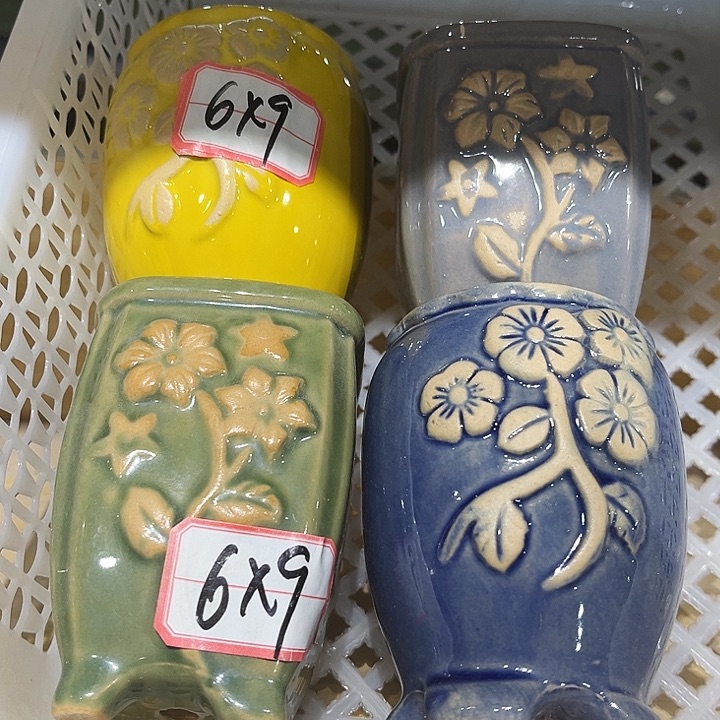 瓷片花盆多肉植物艺术品