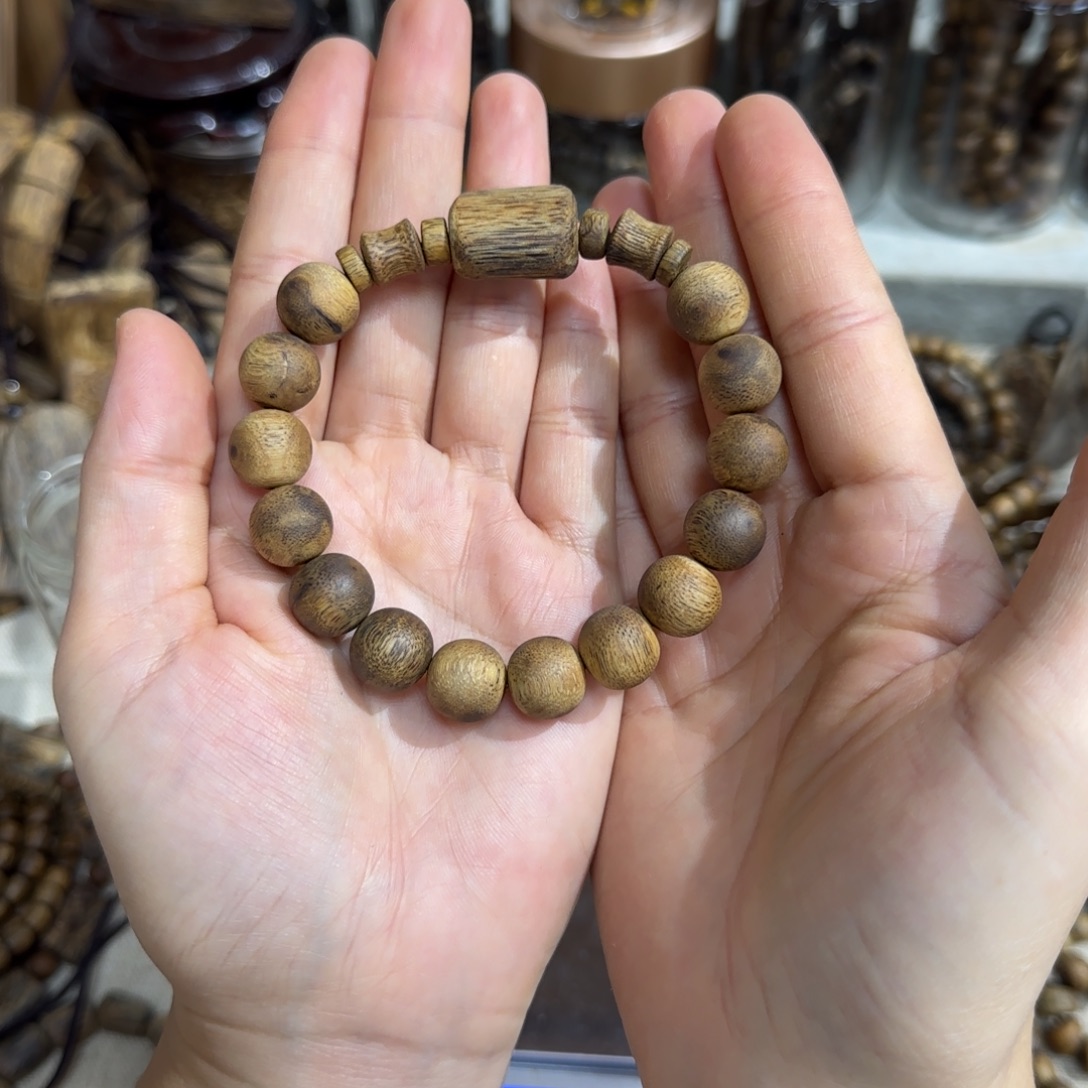 颜***伟手串沉香白奇13mmDIY款14克