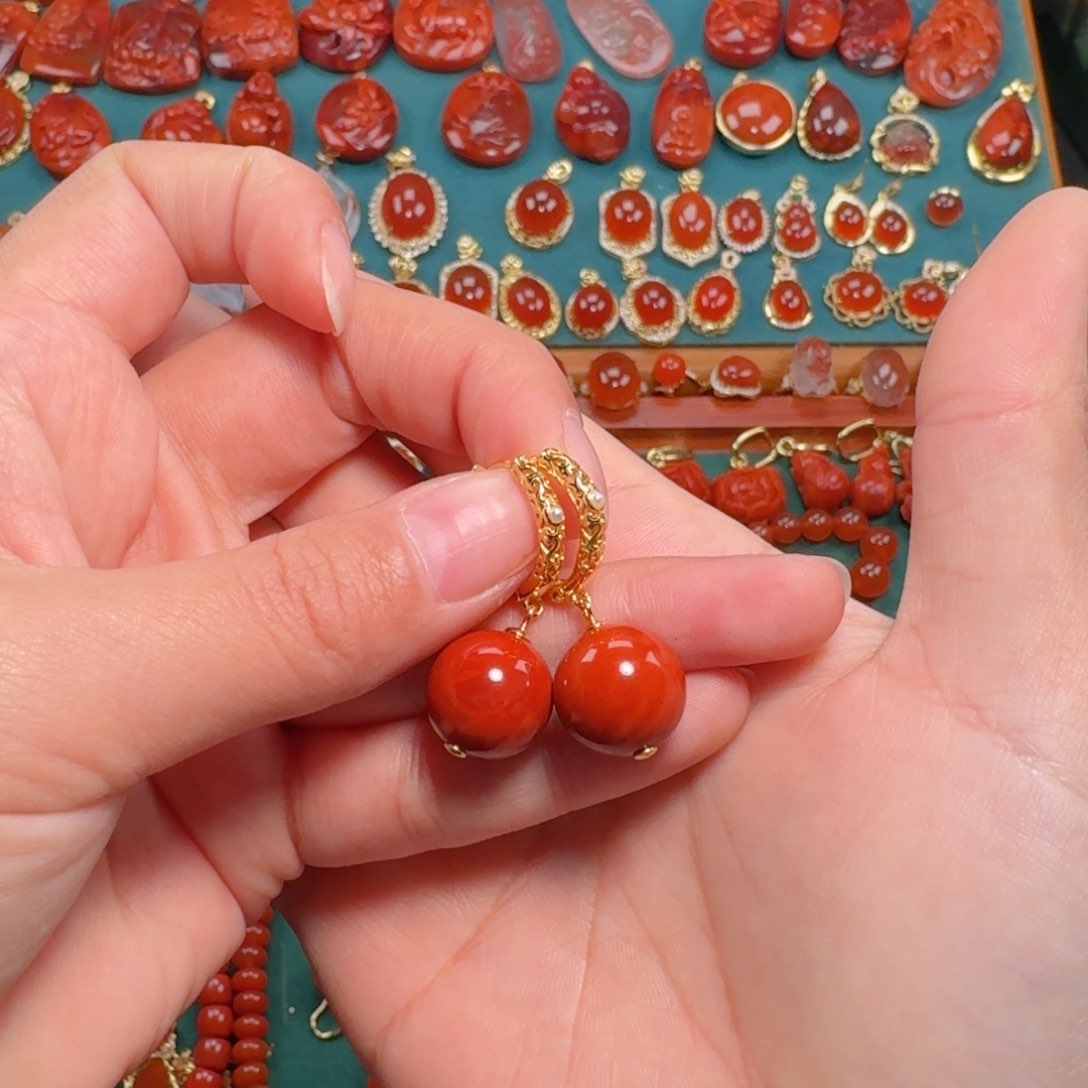 南红玛瑙南红13+银S925镶嵌