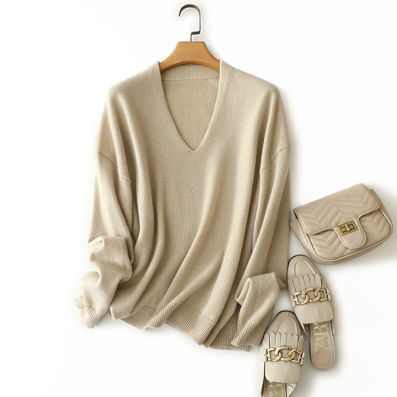 【阳光专属】藏里羊v领修身山羊绒BC01915