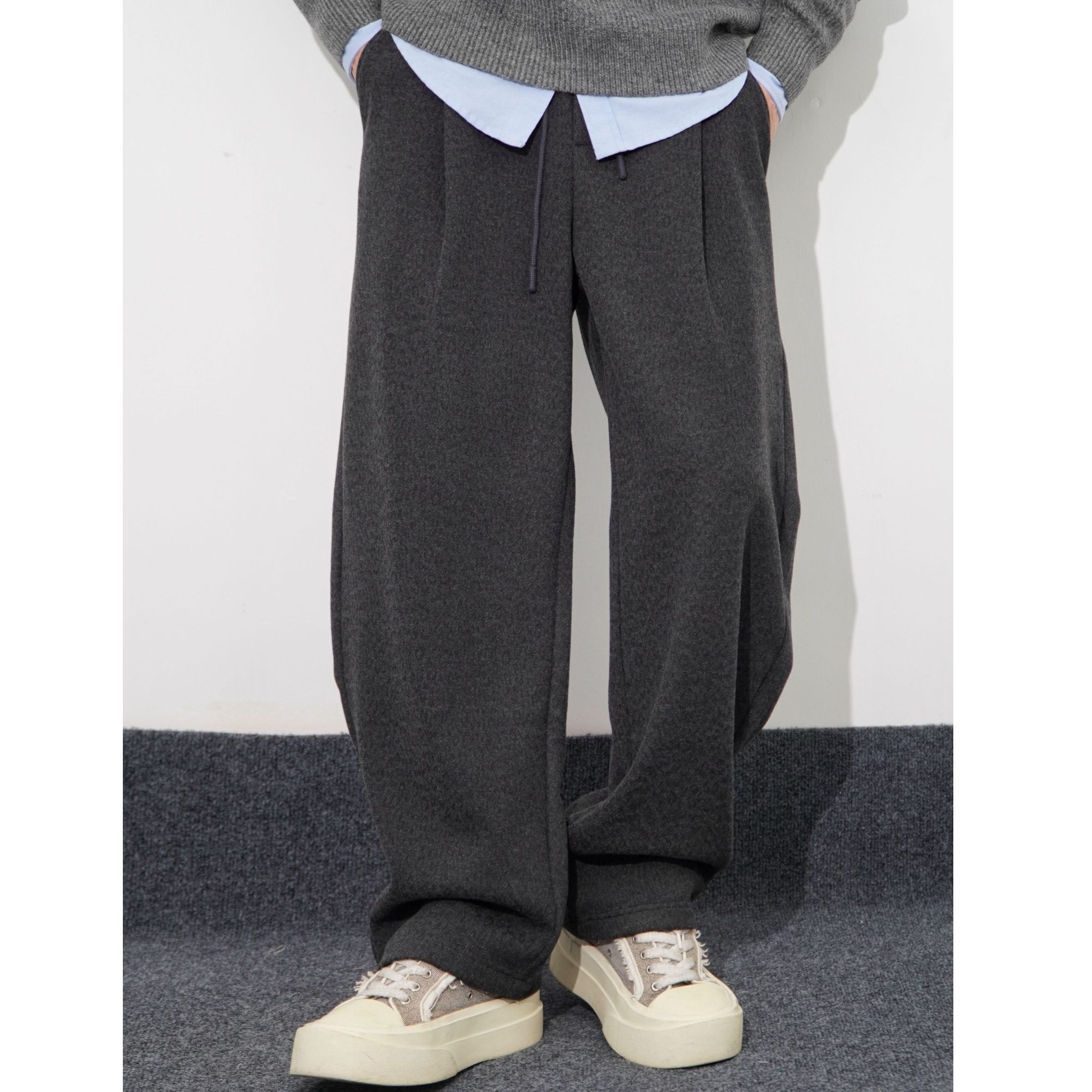 Adresscode 豹纹磨绒休闲裤/高质加厚折痕松紧带休闲长裤 SA-K276