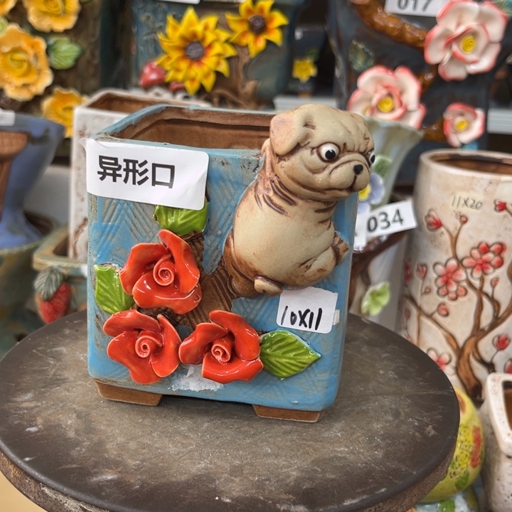 紫砂花盆粗陶材质多肉花盆