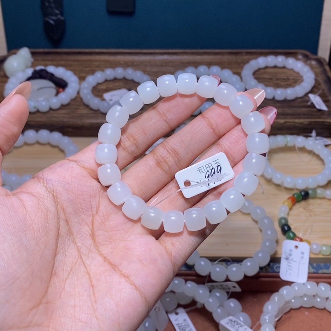 和田玉手串未镶嵌10.9