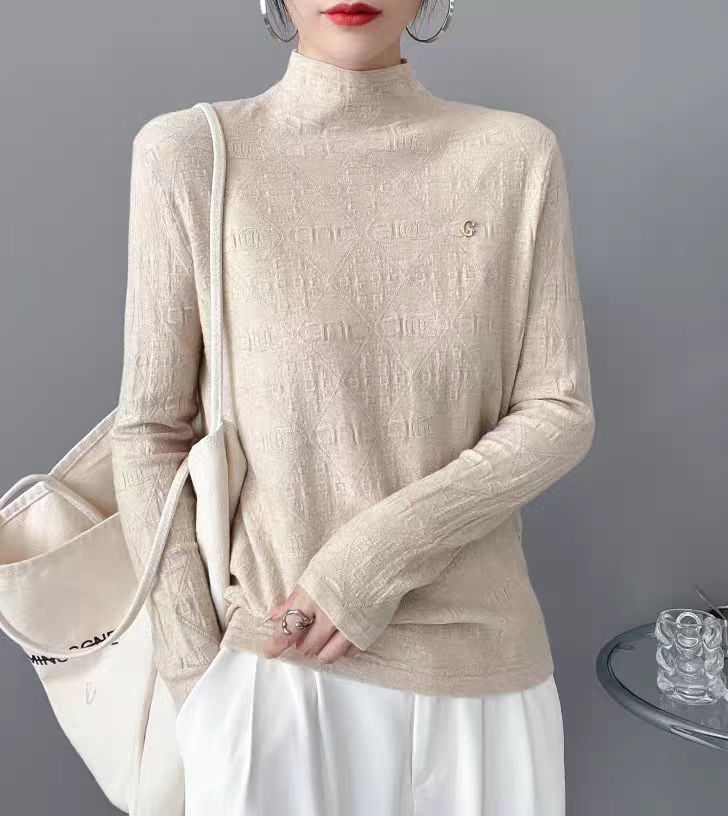 【K14】软糯半高领针织衫秋冬新款纯色宽松韩版洋气打底衫长袖上衣