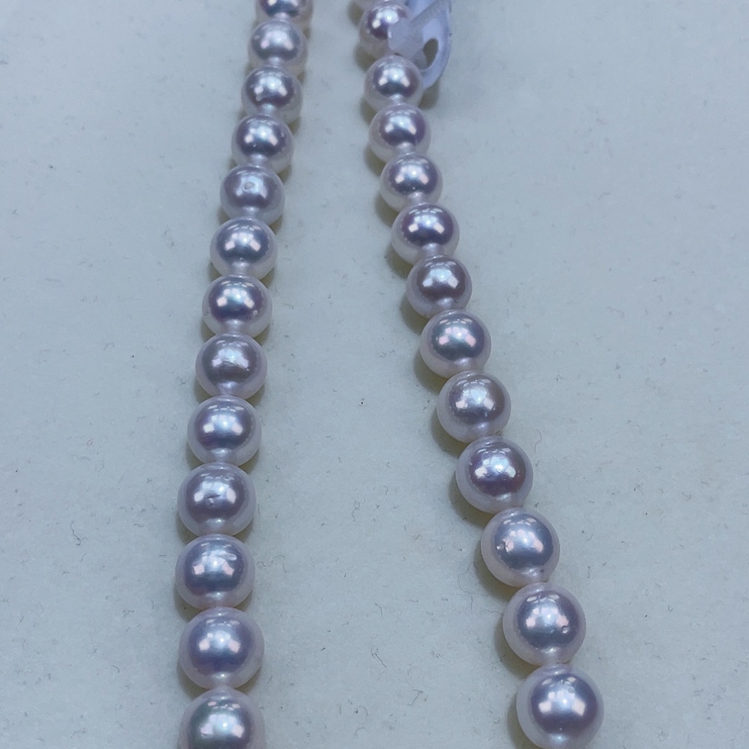 淡水珍珠颈饰银S925镶嵌9/10新品白透粉炫彩