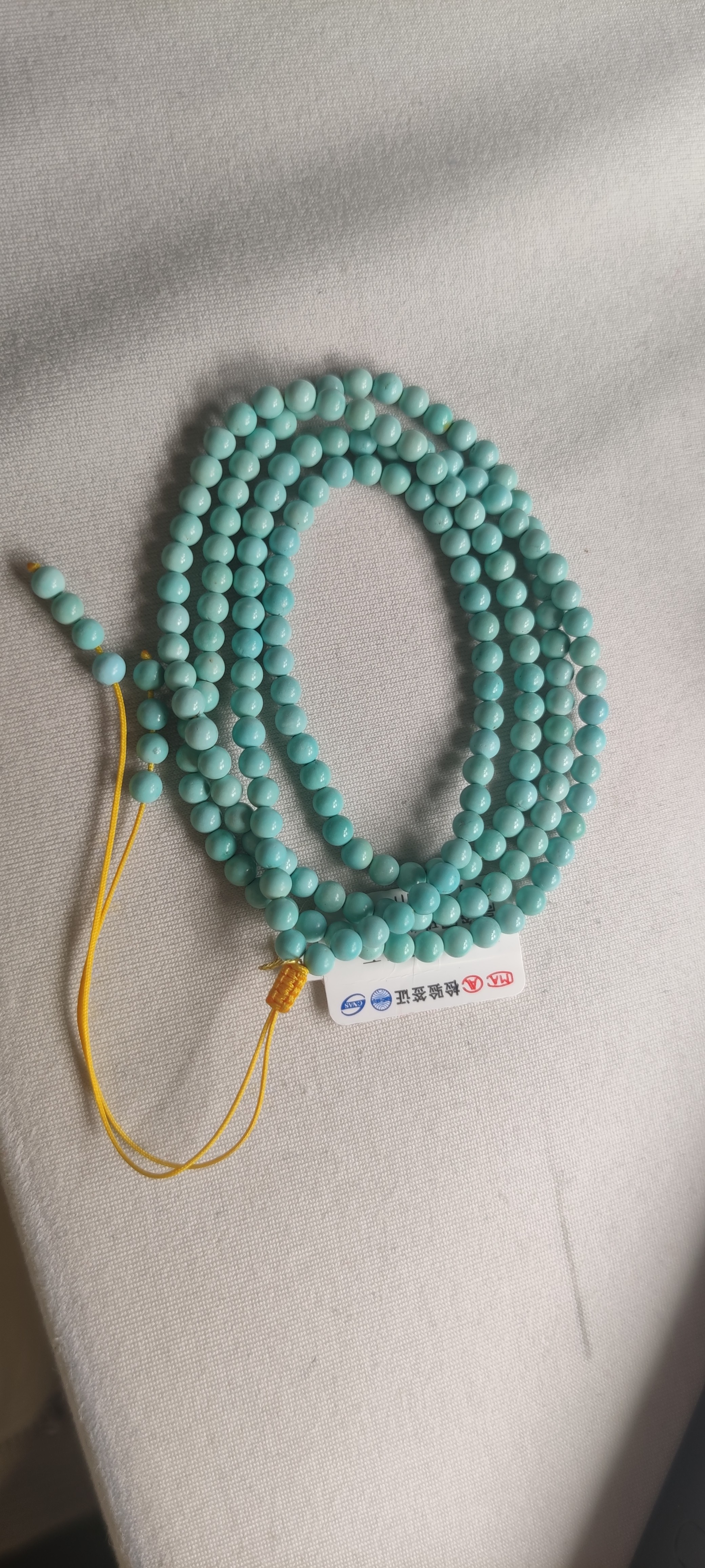 天然原矿绿松石高瓷3.6mm