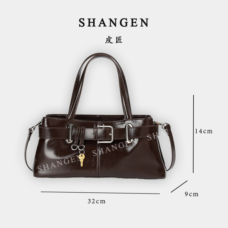 【尚恩CC】SKL-7319-咖啡色-轻奢时尚女士新款手提单肩斜挎包