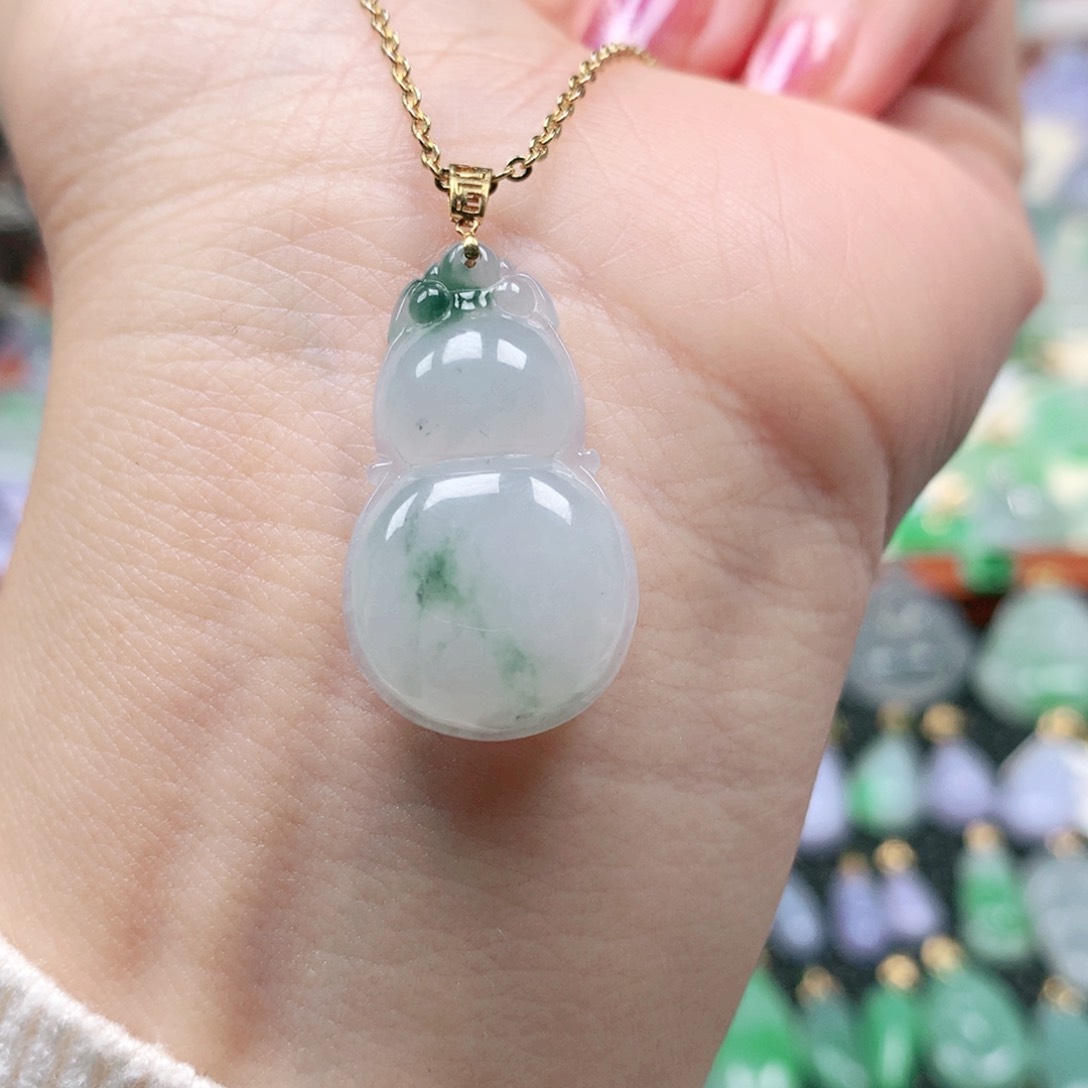 吊坠(不含链)18K金镶嵌翡翠