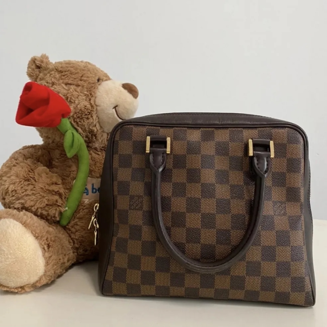 修复品棕棋盘格 方胖子 手提包 全原