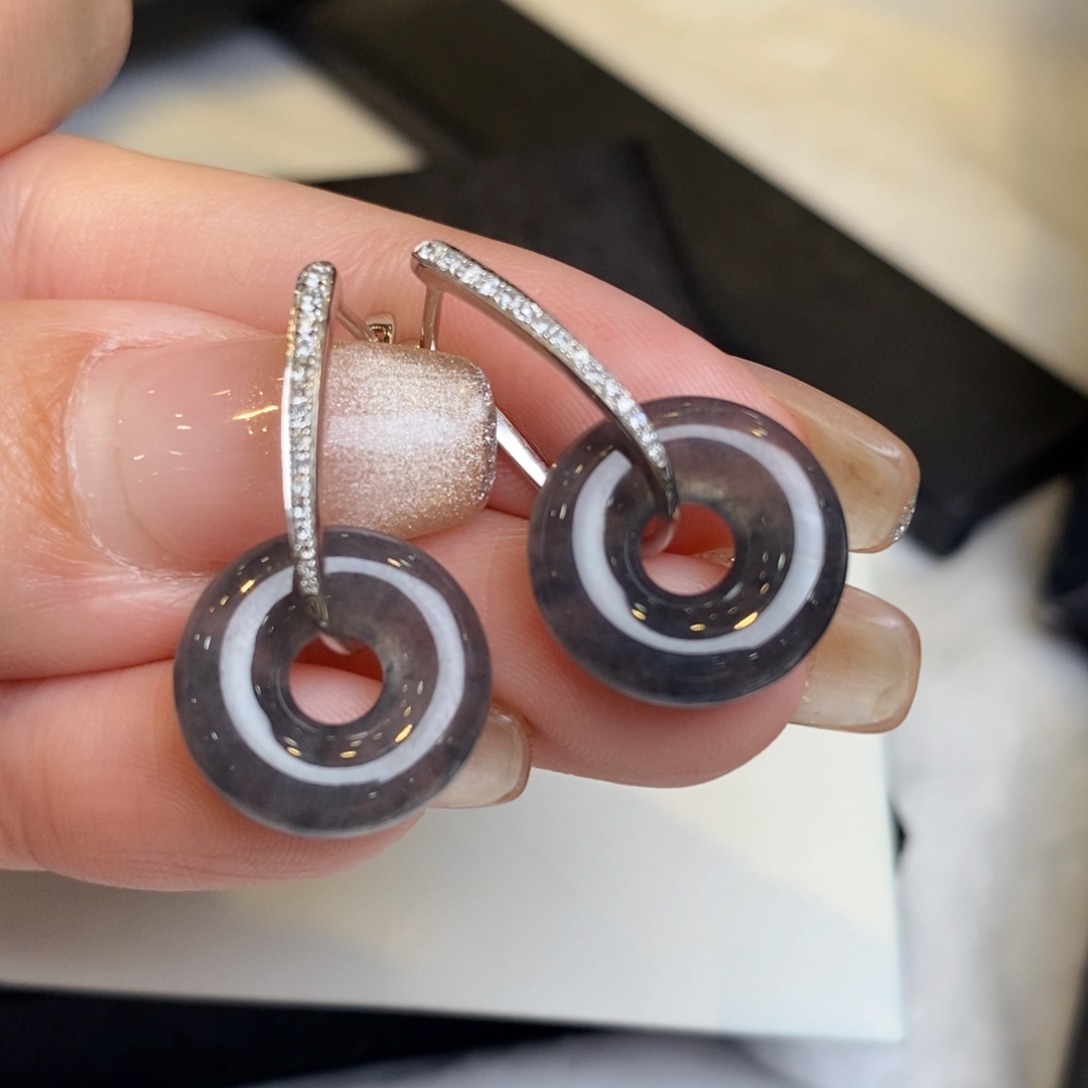 翡翠耳饰18K金镶嵌甜甜圈