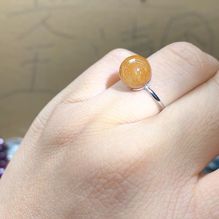 水晶水晶戒指银S925镶嵌