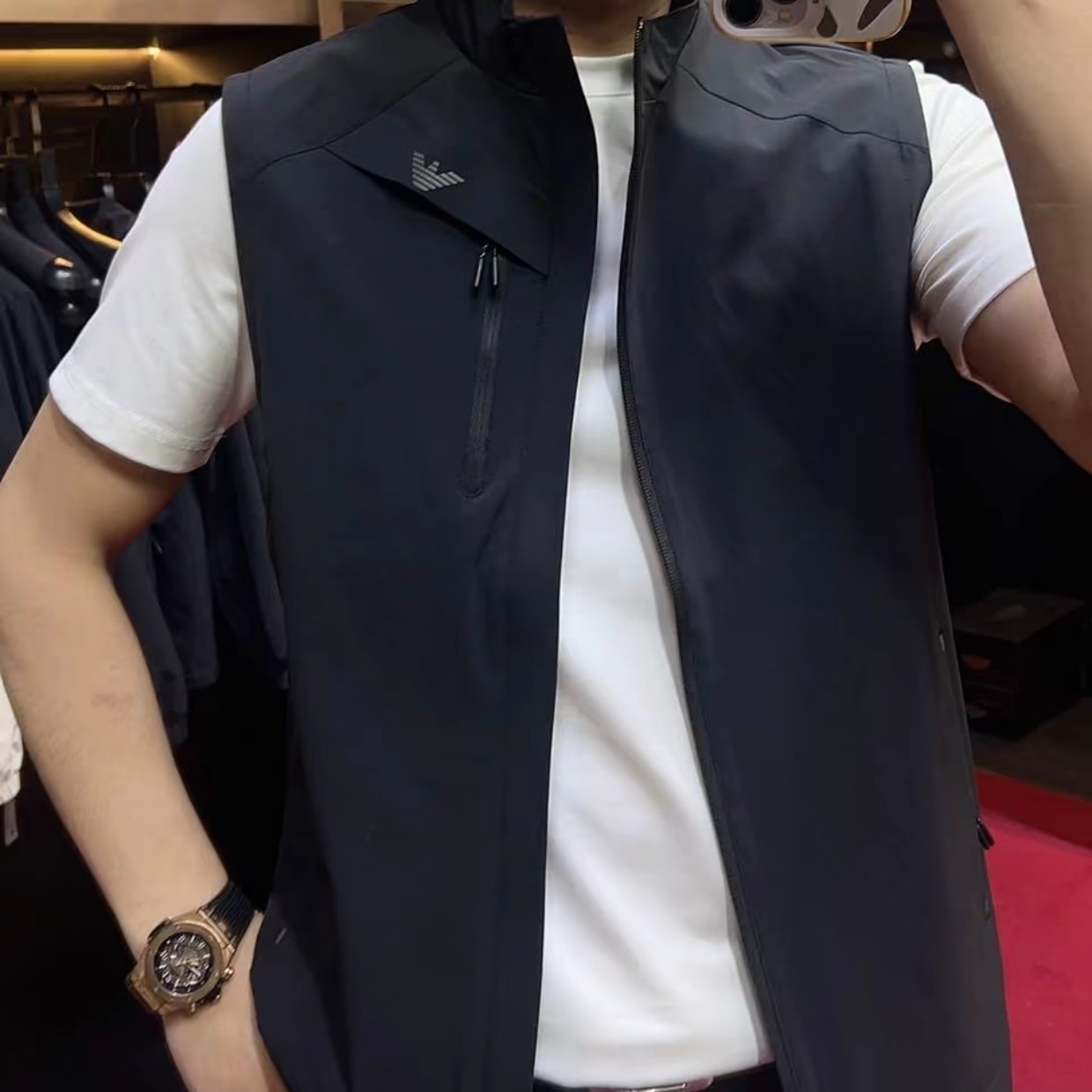 马甲秋季修身型原色马甲直下摆常规款免烫户外休闲