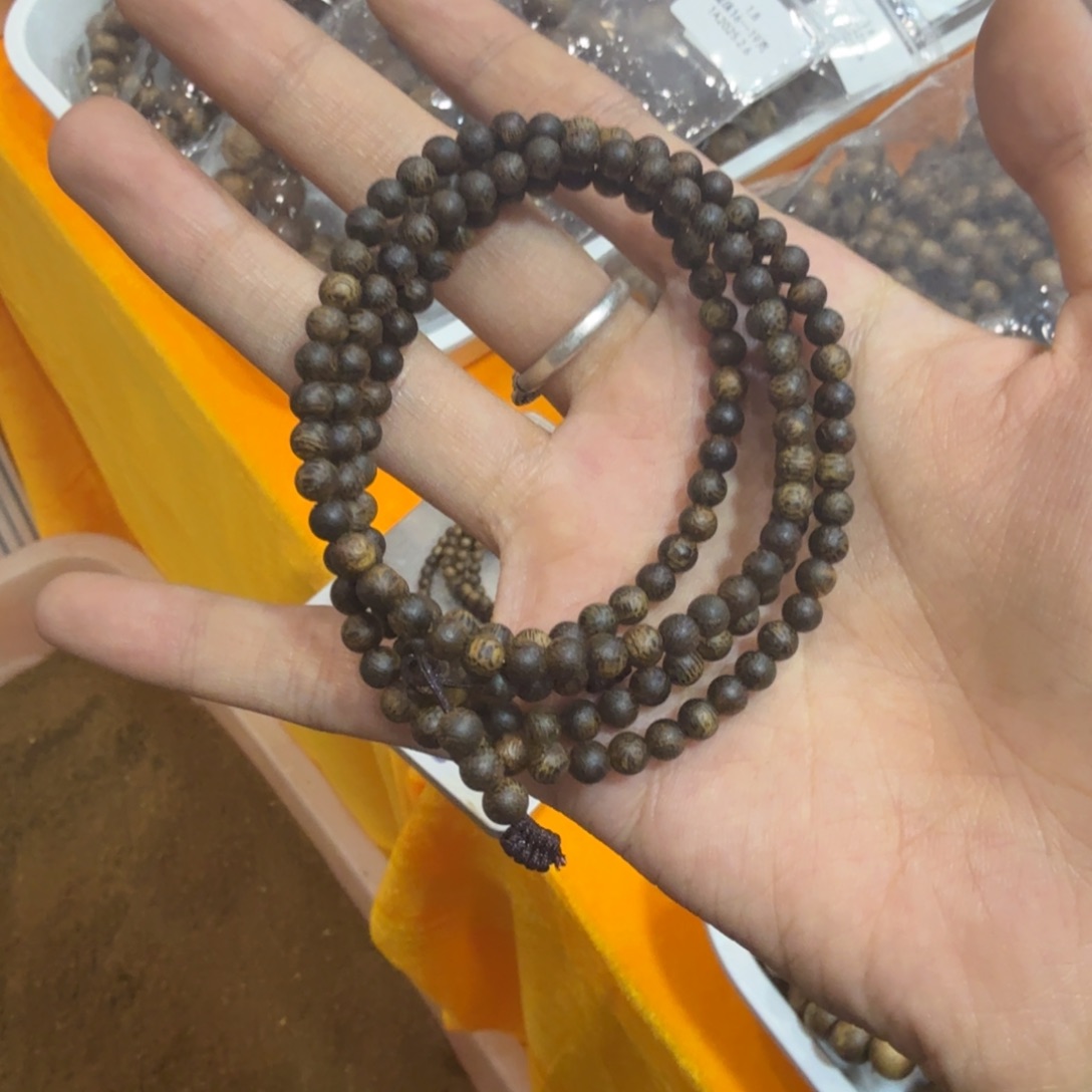手串沉香金沙叶沉水浮卡4多圈7g+