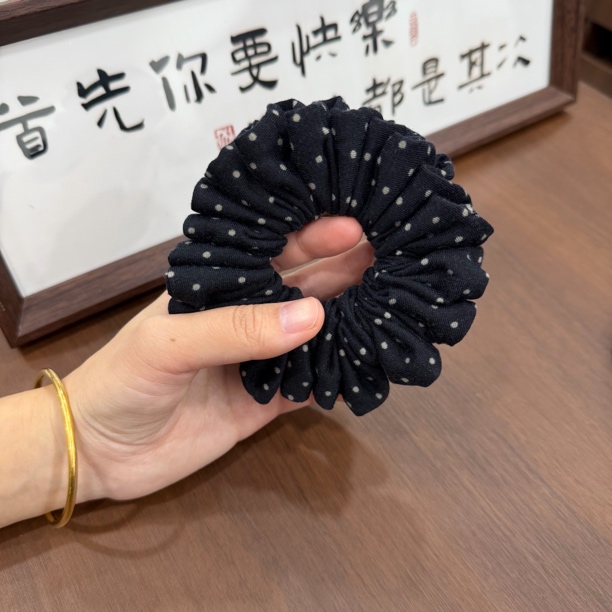 HKK原创小众纯棉【软糯糯】波点多褶皱发圈