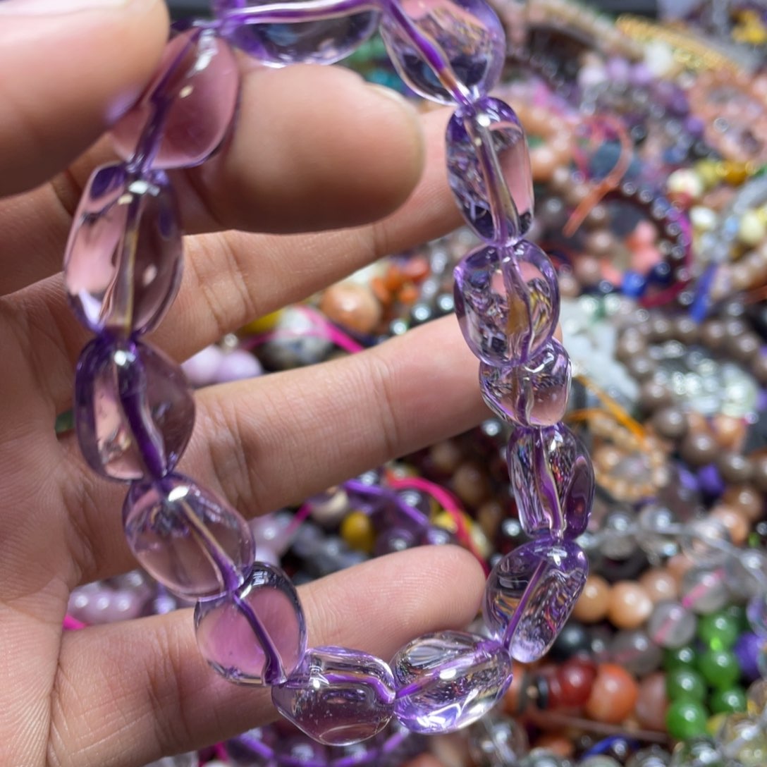 紫晶颈饰银S800镀金镶嵌