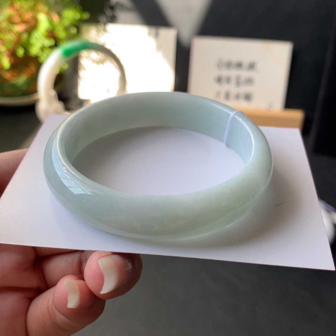 翡翠足金镶嵌手镯8号55.9-13.2-7.2强推