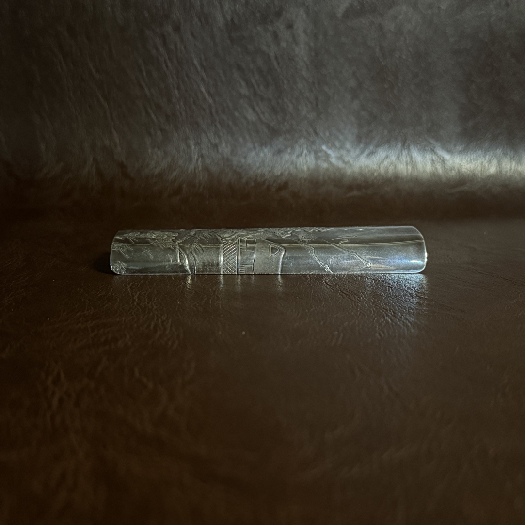 银器 茶则 山水满雕工