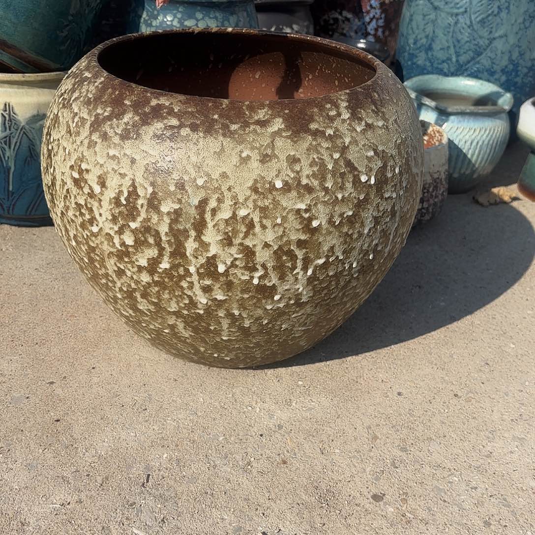 紫砂花盆复古大球一个23，26