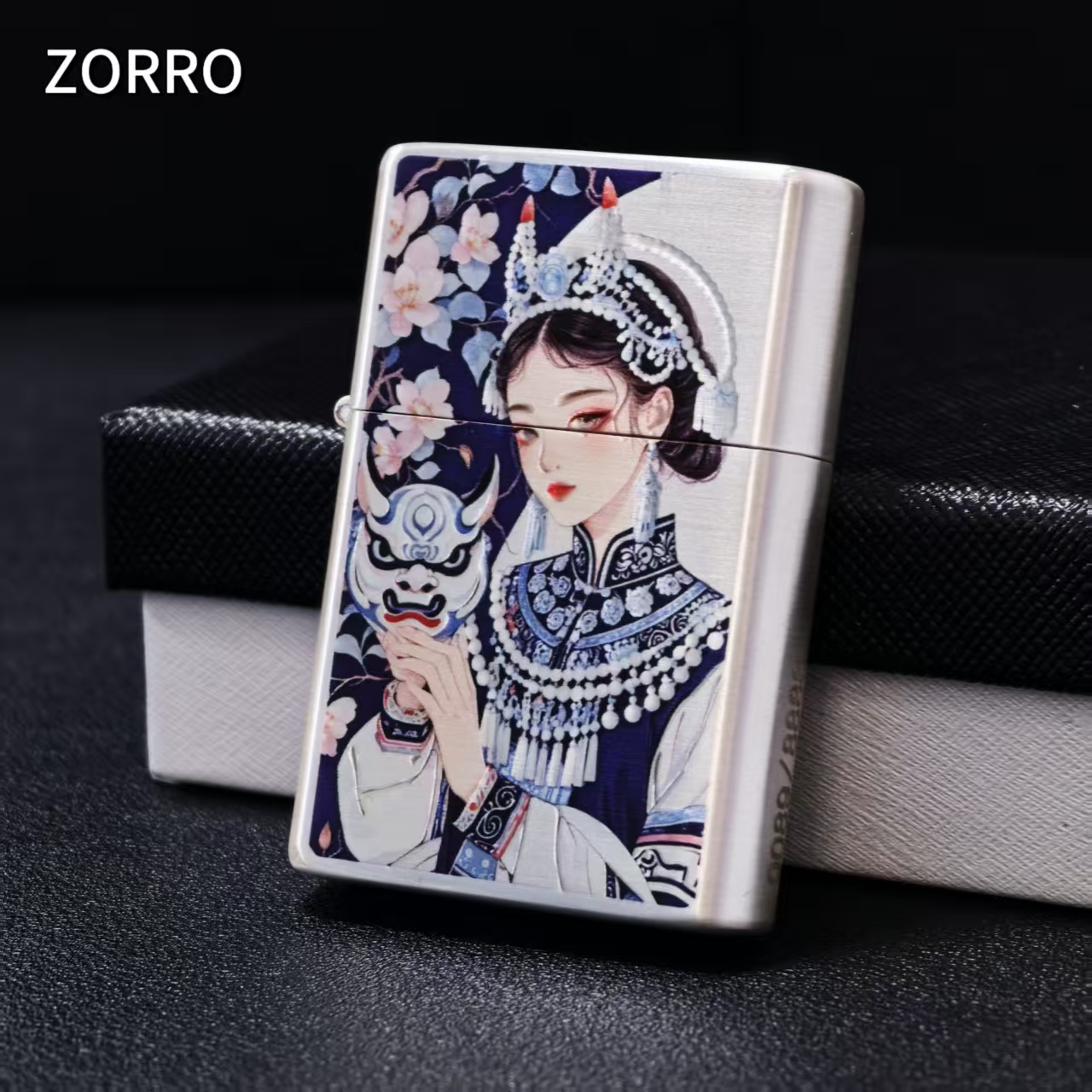 ZORRO佐罗825三代镀银本金蚀绘扎基拉姆防风煤油打火机节日送男友