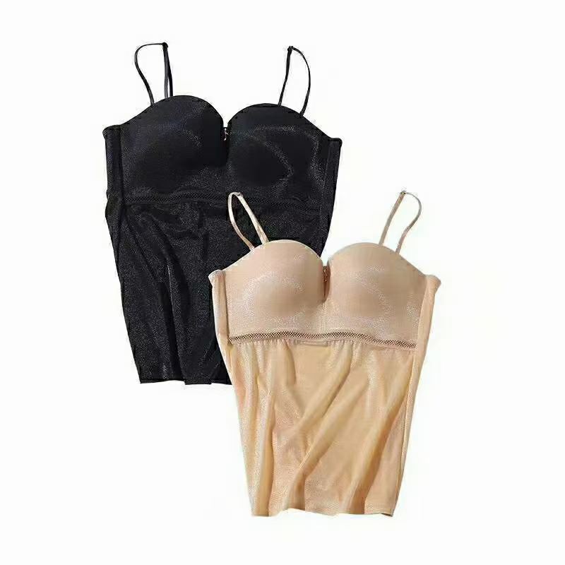 WG15299连杯吊带抹胸文胸无痕美背少女聚拢托胸内衣纯色吊带时尚
