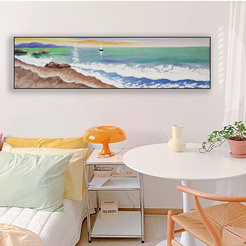 手工砂岩手绘油画床头画客厅沙发挂画肌理立体油画走廊装40150