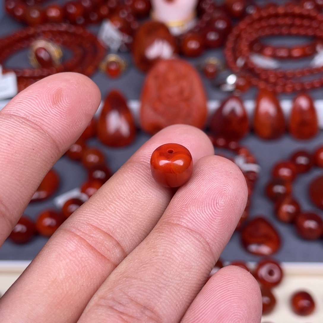 叮***当南红玛瑙未镶嵌瓦西南红原矿老型单珠10mm