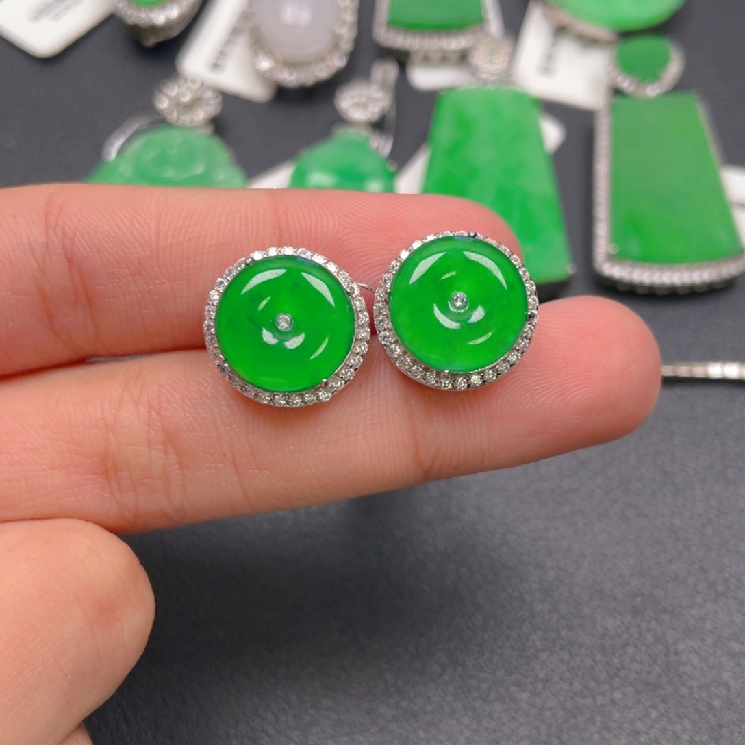 翡翠银S925镶嵌吊坠(不含链)