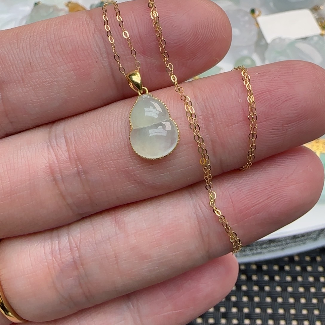 【闪购商品】翡翠套链18K金镶嵌18k小葫芦套链