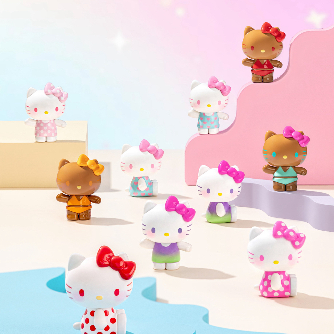 【代拆】TOPTOY三丽鸥Hello Kitty盲盒夏日彩虹糖系列萌粒盲袋摆件