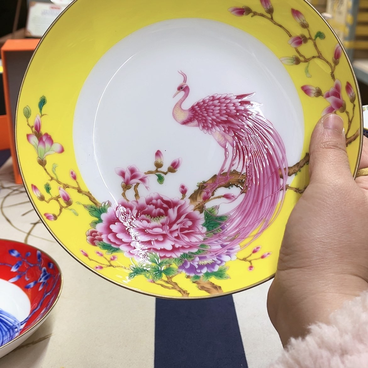 【闪购商品】骨瓷戴*兴4.5英寸6深黄。。。。。