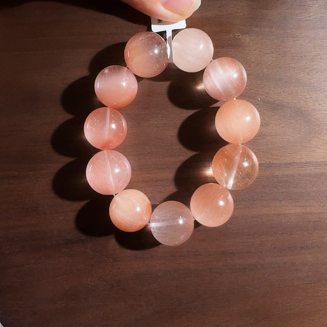 未镶嵌手链烟晶三*李天然水晶手串18三月李