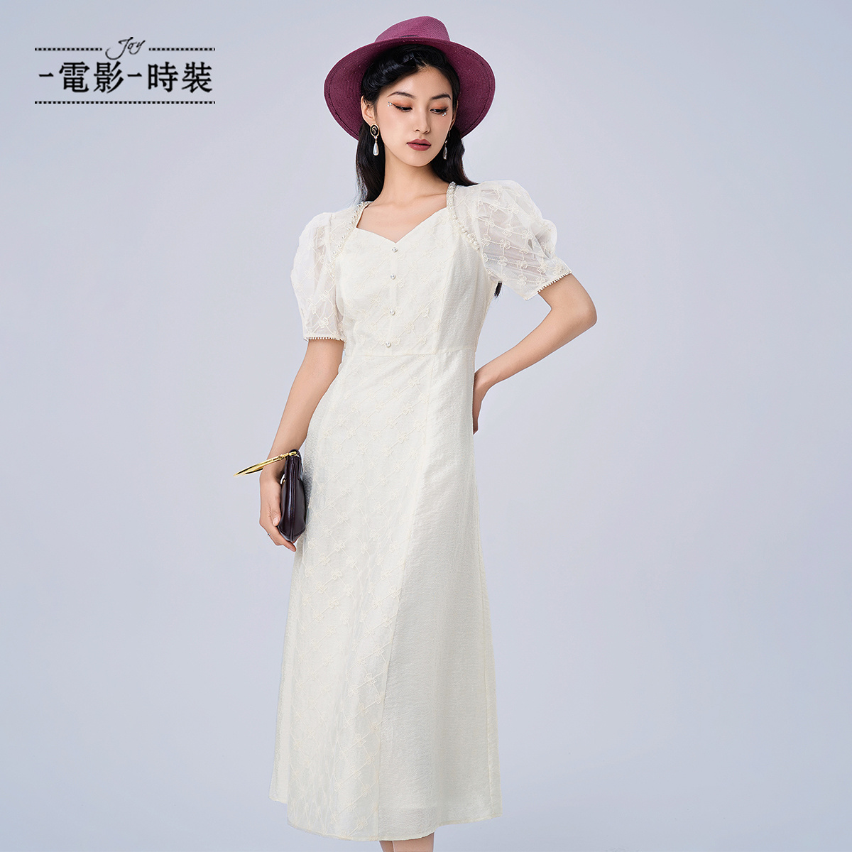 一电影一时装夏季新款法式度假风提花轻薄连衣裙女装FFNL121203