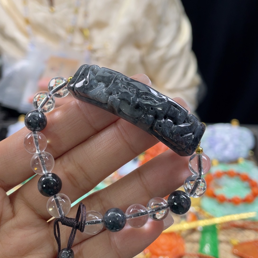 翡翠手链未镶嵌代编织