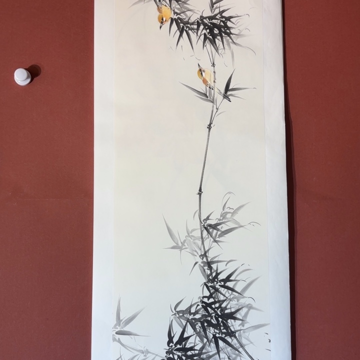 国画听兰老师花鸟