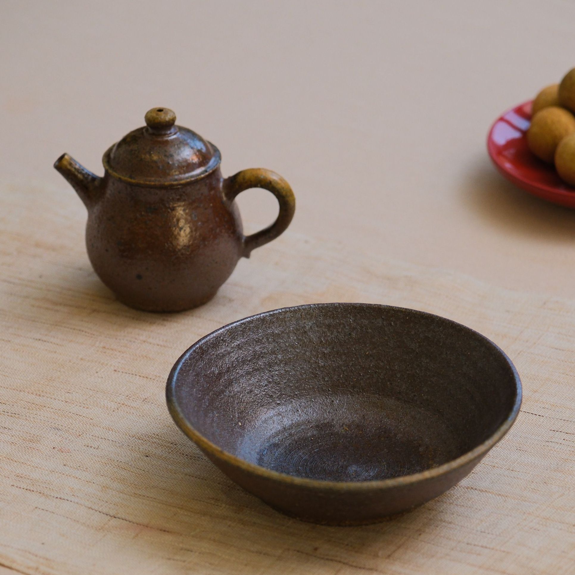 全手工本山老段泥  柴烧干泡盘