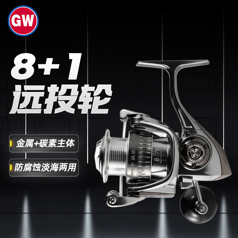 GW/光威战纹纺车轮远投轮海钓全金属线杯鱼线轮矶钓远投纺车轮