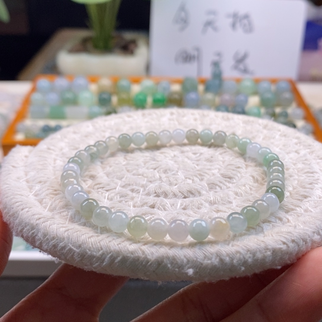 翡翠散珠天然翡翠手串4.8
